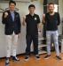 記念撮影に収まる左からセガゲームス里見社長、CA藤田社長、セガゲームス名越取締役