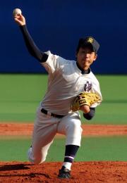 西条対清峰 清峰先発の今村(撮影・藤田啓輔)