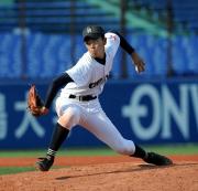 12三振を奪い完投した大垣日大の葛西侑也(撮影・柴田隆二)