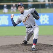 ７回参考記録のノーヒットノーランを達成した五所川原工・竹鼻瞭（３年）