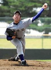 県大会前の最後の練習試合で５回１安打無失点と好投する花巻東エース菊池