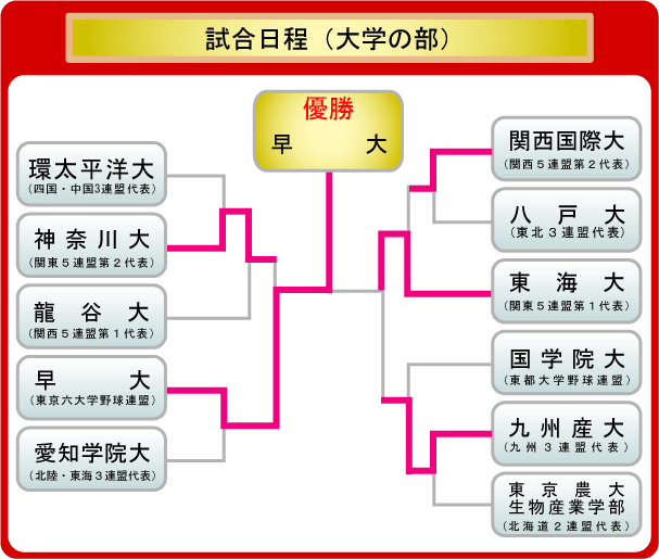 大学の部 組み合わせ
