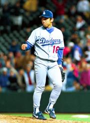 ９６年９月１７日ロッキーズ戦でノーヒットノーランを達成した時の野茂