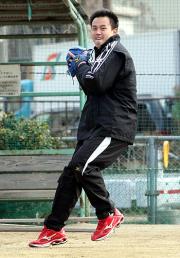 念願の親孝行がかなった阪神蕭一傑投手(撮影・宮崎幸一)