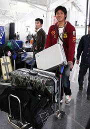 中部国際空港から台湾へ戻ったチェン(撮影・福岡吉央)