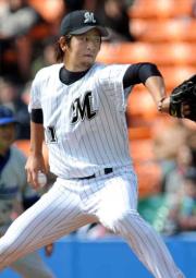 ５回を投げ３安打無失点と好投した大嶺（撮影・柴田隆二）
