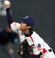 日本ハム打線を５回無失点に抑えた由規（撮影・井上学）