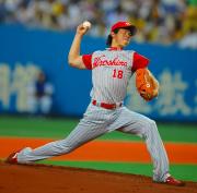 6回1失点で3勝目を挙げた広島先発の前田健