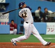 3回裏オリックス、カブレラが右翼へ1号2ラン(撮影・岡潤一)