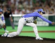 【ソフトバンク-西武】力投する先発の岸(撮影・梅根麻紀)