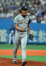 【オリックス-日本ハム】雄たけび挙げるダルビッシュ(撮影・黒川智章)