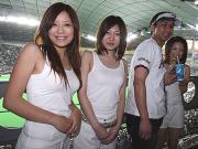 ファイターズバーの美人スタッフら（撮影・長島一浩）