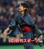 【中日-広島】始球式を行った山田麻衣子(撮影・清水貴仁)