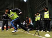 今宮は、３０メートル走で４秒を切る好タイムを出した（撮影・今浪浩三）