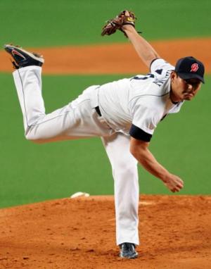 7回途中まで投げ1失点と好投する中日先発の川上(撮影・桜井希望)