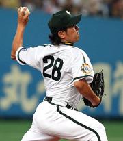 先発の大隣は８回を投げ２失点に抑え１０勝目を挙げる（撮影・進尚幸）