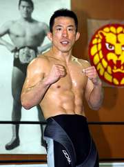 新日本プロレス道場で練習を行った永田克彦（撮影・鈴木豊）