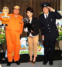 アニメ映画で声優に挑戦した、左からカンニング竹山、友近、博多華丸