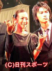 完成試写会に出席した松雪泰子(撮影・小林千穂)