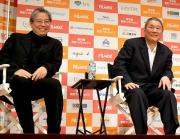 シンポジウムに出席した北野武監督（右）とプロデューサーの森昌行氏