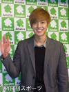 アメーバの生配信番組に出演したキム・ヒョンジュン(撮影・今西孝江)
