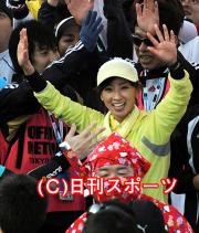 完走した日本テレビの西尾由佳理アナ（撮影・柴田隆二）