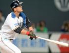 ８回裏日本ハム２死一塁、右越え２点本塁打の中田（撮影・松本俊）