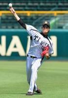 大谷との対戦を前に甲子園で調整を行う藤浪(撮影・清水貴仁)