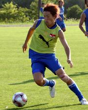 日本代表候補に初選出された大分MF金崎(撮影・村田義治)