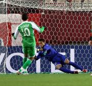 【鹿島-北京国安】PKを止めたGK曽ケ端(撮影・浅見桂子)