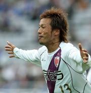 【横浜－京都】後半、決勝ゴールを奪った京都柳沢（撮影・宇治久裕）
