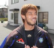 横浜中村との対決に向けゴールを宣言した湘南田原(撮影・荻島弘一)