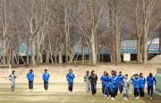 開幕戦を終え、山形に前日帰ってきたイレブンはランニングで体をほぐす