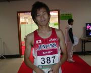 男子８００メートル決勝７位に終わった口野武史
