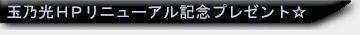 玉乃光ＨＰリニューアル記念プレゼント☆