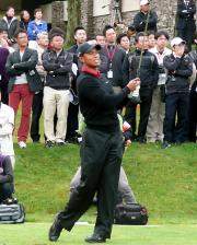 イベントに参加したタイガー・ウッズ（撮影・田口潤）