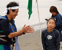 500メートルクラスを初完泳した成美さん。「ありがとう」におやじ感激