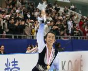 男子シングルで優勝を飾った織田（撮影・たえ見朱実）

