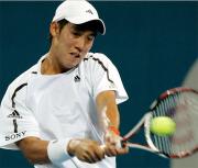 男子シングルス準々決勝でマチューと対戦する錦織（ＡＰ）