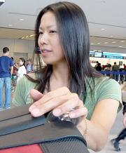 カナダ合宿から帰国した里谷多英（撮影・佐々木一郎）