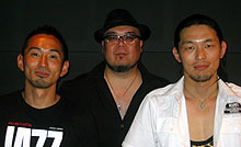 為末の走る音を盛り込んだサウンドが完成。左から為末、田中、Ａｔｓｕｓｈｉ