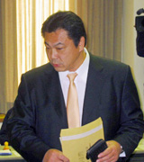 日本相撲協会の役員改選で理事への立候補届け出を済ませた九重親方(共同)