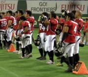 開幕戦を快勝した富士通(撮影・井上満夫)
