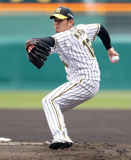 阪神対巨人　巨人戦に先発し、好投した西（撮影・前田充）