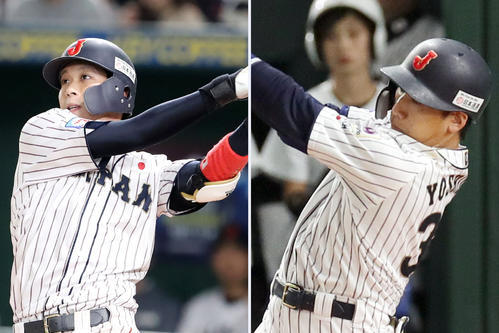 山田哲人（左）と吉田正尚