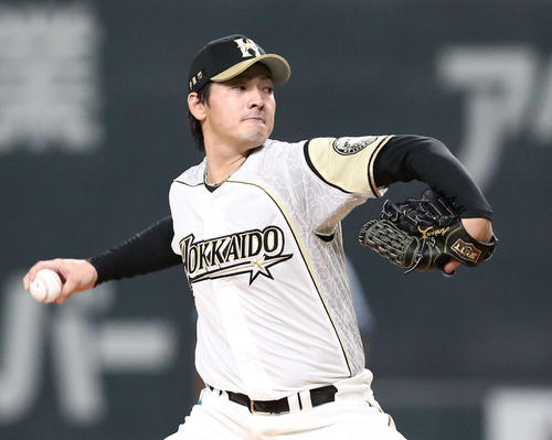 7回1失点で3勝目を挙げた日本ハム有原（撮影・黒川智章）