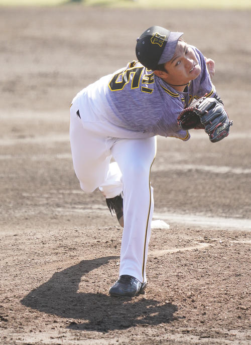 中日対阪神　先発登板した西純は2回以降は立ち直り好投する（撮影・森本幸一）