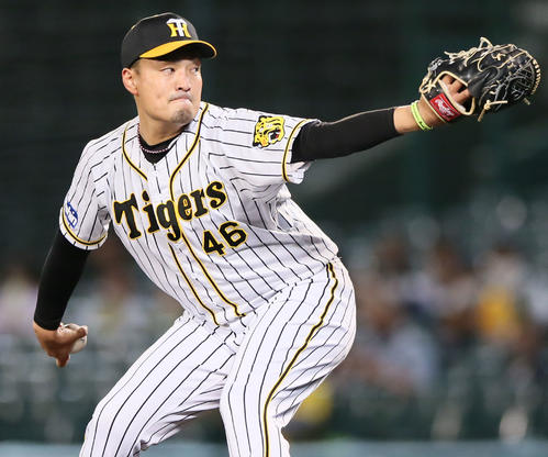 阪神対ロッテ　好投する秋山（撮影・上山淳一）
