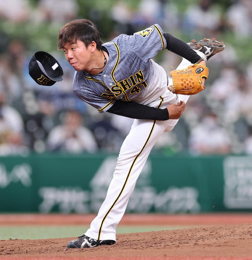 西武対阪神　プロ初先発となった村上（撮影・清水貴仁）