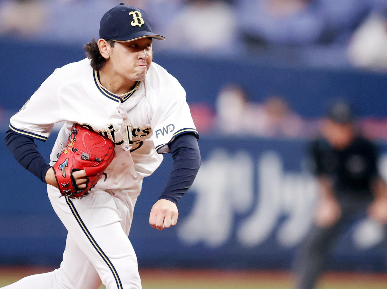 オリックス対巨人　オリックス先発の宮城（撮影・狩俣裕三）